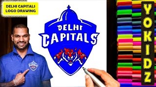 DELHI CAPITALS LOGO DRAWING | HOW TO DRAW DELHI CAPITALS LOGO | DC LOGO DRAWING