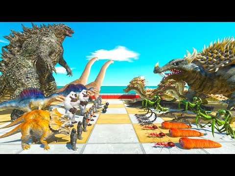 Dinosaurs vs Reptiles | Mutant Primates Fights Giant Invertebrates - Animal Revolt Battle Simulator