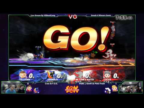 S@X Monthly - F.O.E. & Cree Vs. VGBC | GimR & Pink Fresh - SSB4 WS - Smash wii U - Smash 4