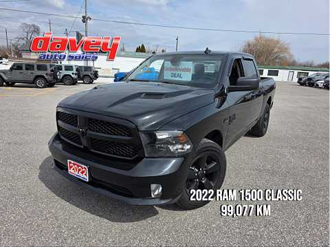 2022 Ram 1500 Classic Express 4x4 Crew Cab 5'7" Box in Black for sale at Davey Auto Sales Oshawa South in Oshawa, ON