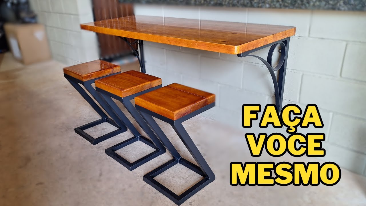 Como Fazer uma Banqueta DIY para Mesa de Bancada – Fácil e Rápido!