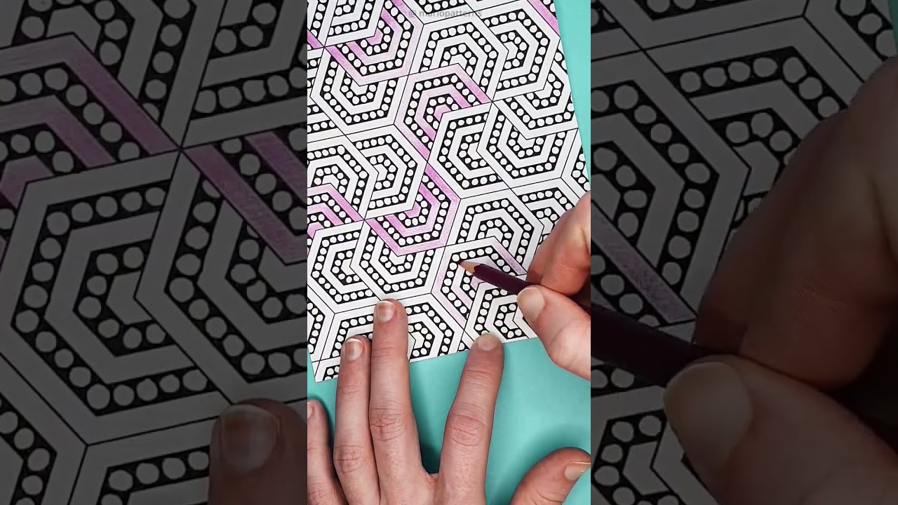 Geometric Coloring Page Timelapse | Art Therapy for Adults #coloringbook  #coloring #coloringpages