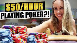 POKER CHALLENGE: $50/Hour at $3/$5 NO LIMIT HOLDEM: Can we do it?!