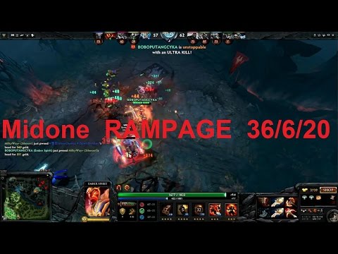 Dota 2 TopMMR Midone MMR8200 Ember Spirit RAMPAGE 36⁄6⁄20