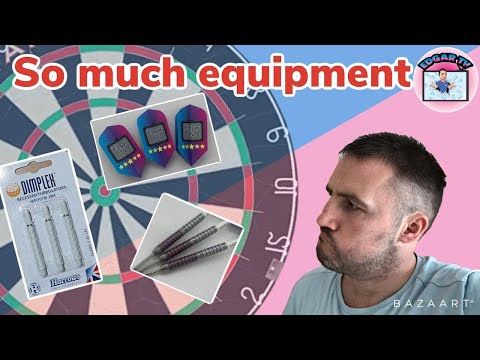 How much equipment does a professional dart player use in a season