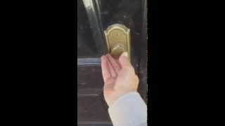 "Piano wood" style gate with mortise lock and deadbolt