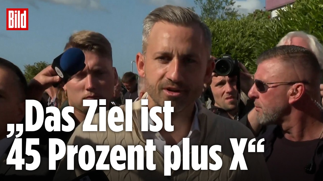 Wahl in Sachsen-Anhalt: AfD-Spitzenkandidat Ulrich Siegmund spricht nach der Stimmabgabe