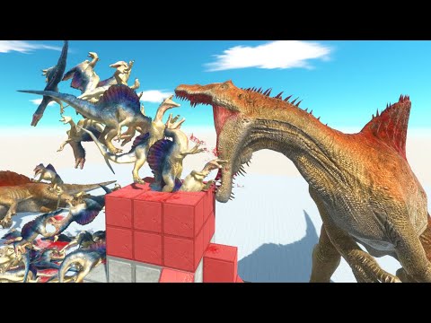 VOLCANO FOODS and 4x HUNGRY SPINO - Animal Revolt Battle Simulator