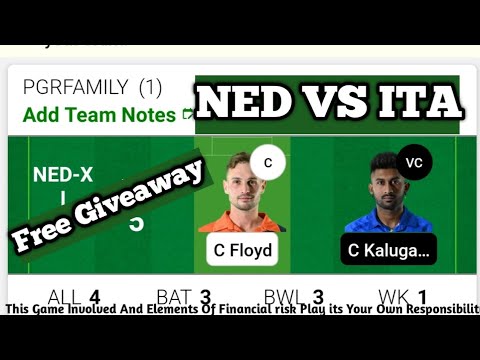 NED XI VS ITALY T10 MATCH | Dream11 Team Prediction | International T10 Match | International t10 |