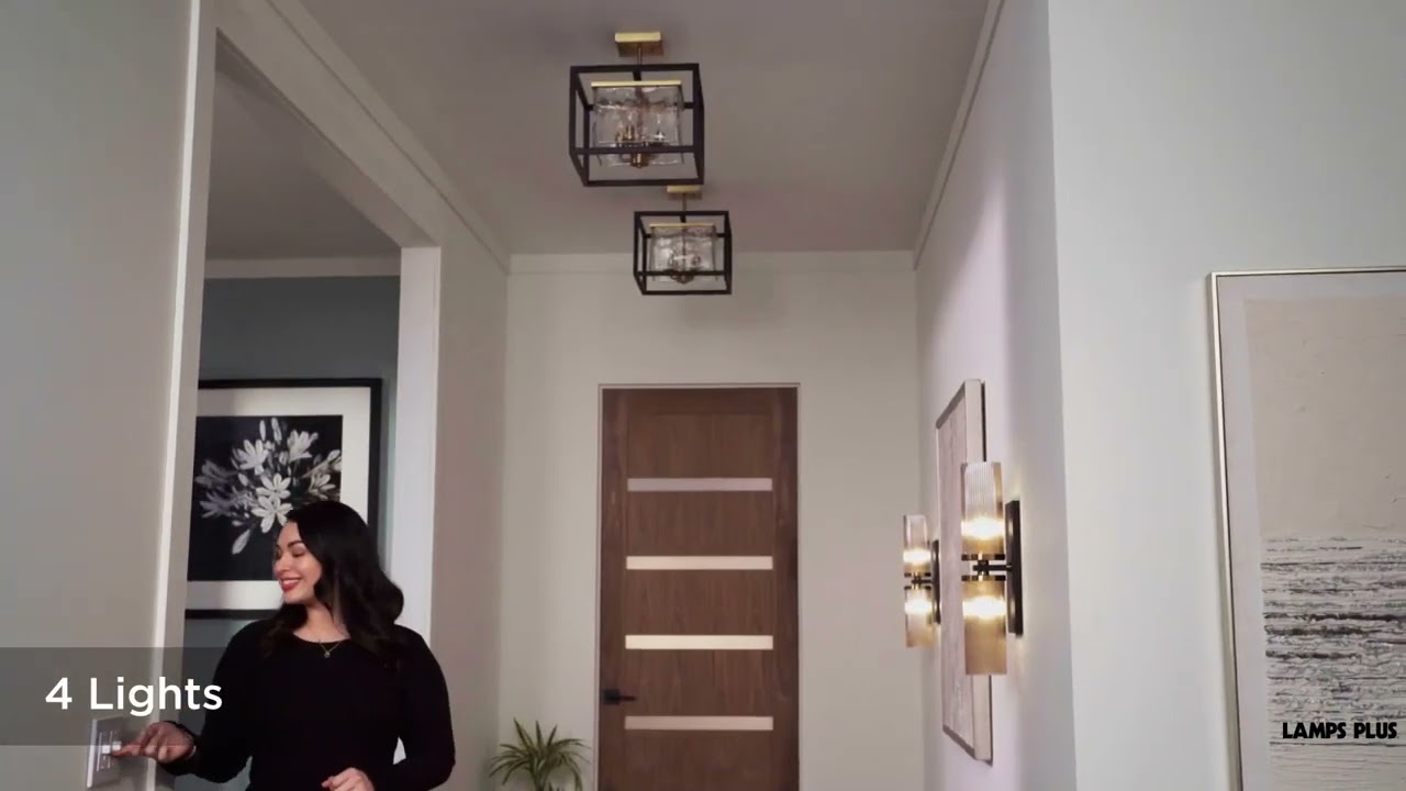 Video 1 Watch A Video About the Possini Euro Liston Ice Glass Black and Brass Ceiling Light