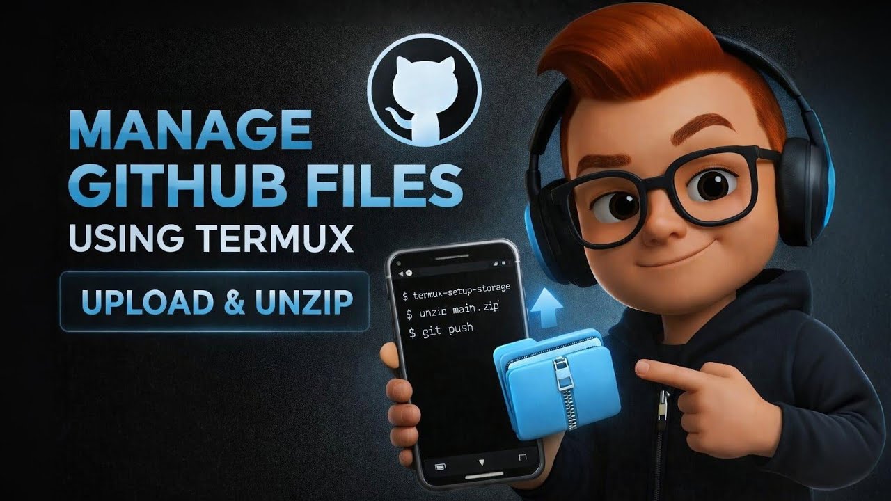 📂 Manage GitHub Files Using Termux (Upload & Unzip on Mobile)