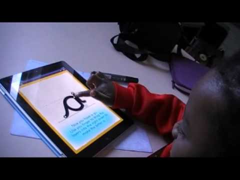 Screenshot of video: abc joined up Handwriting app