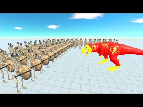 Flash T-Rex vs Skeleton Warrior Army - Animal Revolt Battle Simulator