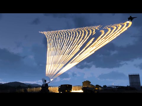 Su-25 Aircraft Shot Down by C-RAM - Phalanx CIWS - Russia vs Ukraine - Simulation - ARMA 3