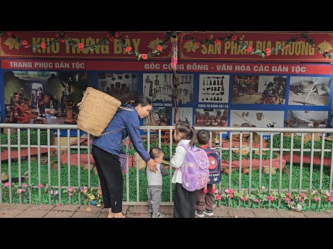 The mother and her children were happy to see each other after a period of school.