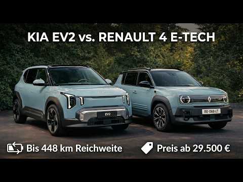 Kia EV2 gegen Renault 4 E-Tech Electric: Elektro-Duell