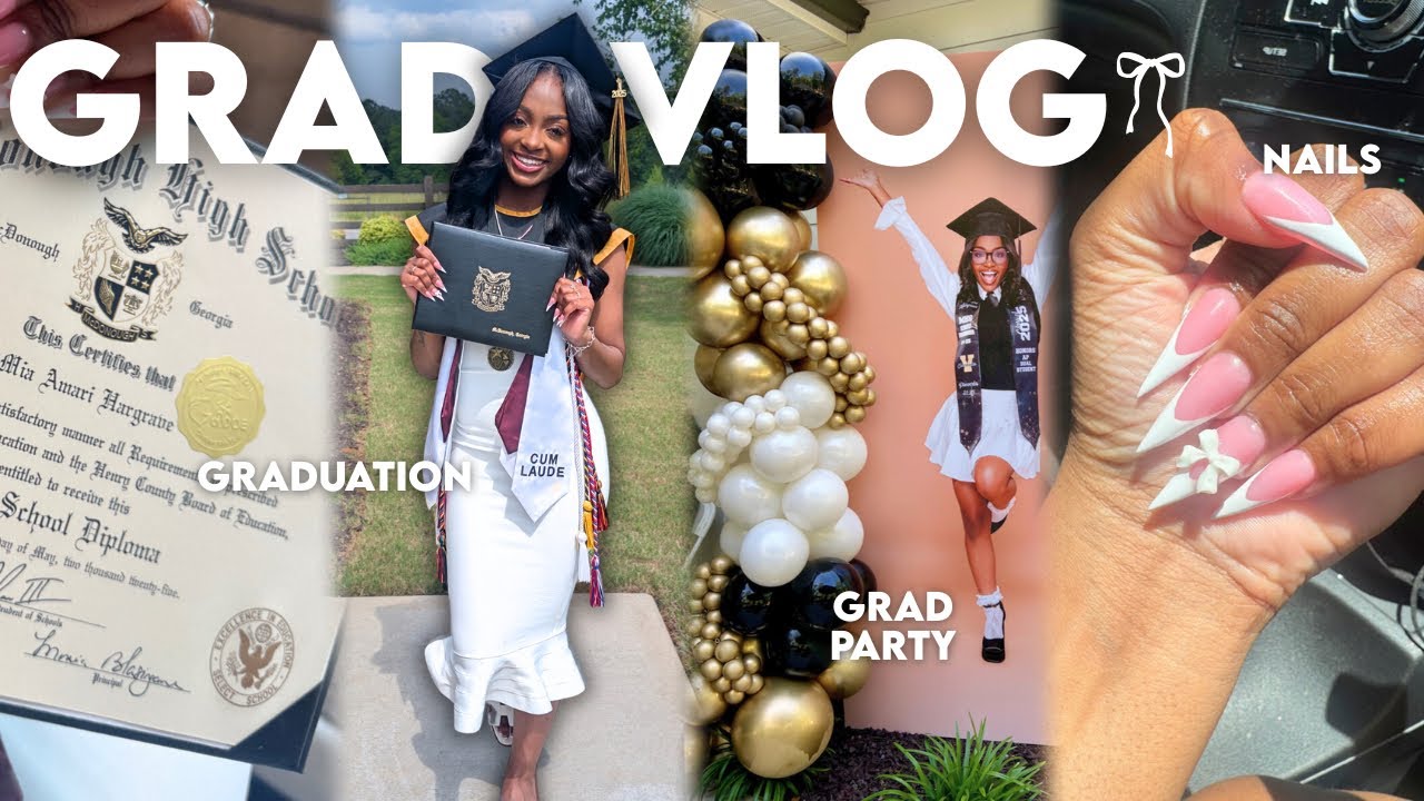 The end of an era…I GRADUATED🎓|GRAD VLOG|Grad Party,Nails,Graduation,etc|THEMIAAMARI