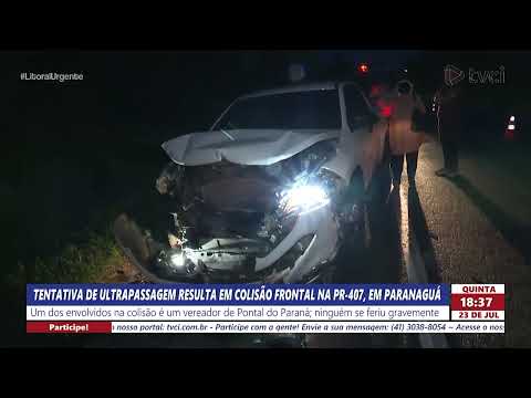 TENTATIVA DE ULTRAPASSAGEM RESULTA EM COLISÃO FRONTAL NA PR-407, EM PARANAGUÁ