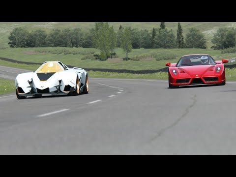 Lamborghini Egoista Concept vs Ferrari Enzo at Highlands
