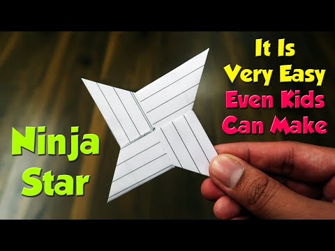 How to make a Paper Ninja Star | (PAPER SHURIKEN) - Ninja Star | Paper ka ninja star kaise banaen