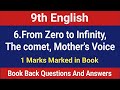 9th Std English Lesson 6 From Zero To Infinity Book Back Answers