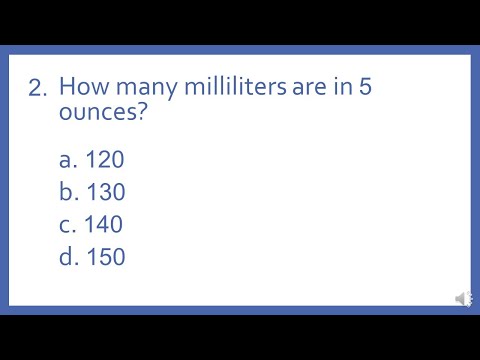 PTCB PTCE Practice Test Question 2 - Ounce to Milliliter Math Conversion (Pharmacy Tech Test Prep)