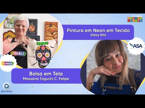 CANVAS BAG / NEON PAINTING ON FABRIC