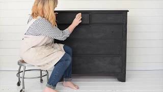 Distressing a Piece of Black Painted Furniture