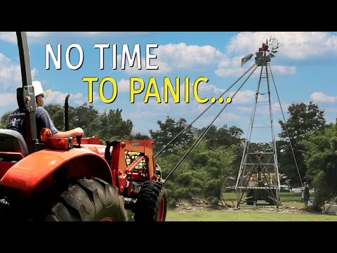 Vintage Aermotor Windmill Restoration Ep 7: Windmill Raising and Tower Top Inspection