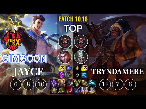 FPX GimGoon Jayce vs Tryndamere Top - KR Patch 10.16