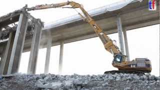 preview picture of video 'CATERPILLAR 365B HRD *** Bridge Demolition / Abbruch Murrtalviadukt, B 14, Backnang, GERMANY ***'