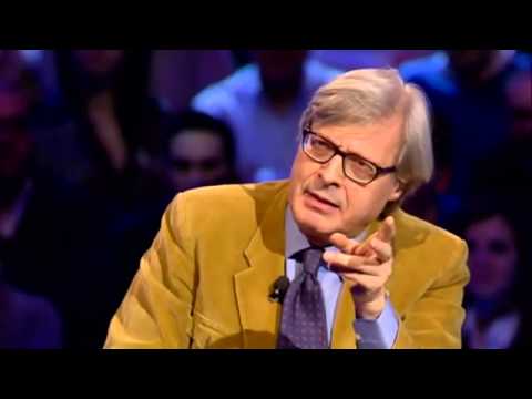 SGARBI VS CACCIARI CHE SI ALZA E SENE VA Servizio Pubblico 28/03/2013