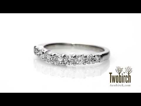 0.75 CT. Nine Round Stone Double Shared Prong Curved Shadow Band - TwoBirch  TB-CR-0019-WG-J