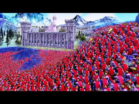 SPARTANS LAY SIEGE TO GOLDEN KNIGHT`S CASTLE- Ultimate Epic Battle Simulator - UEBS