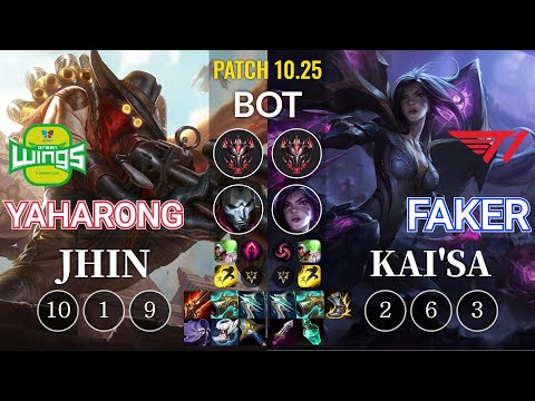 JAG Yaharong Jhin vs T1 Faker Kai'Sa Bot - KR Patch 10.25