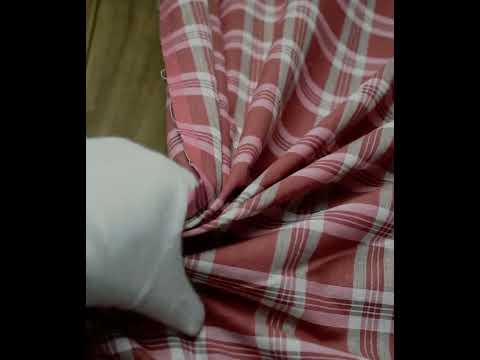 Check Red White Pure Cotton 95 GSM Handwoven Fabric — video
