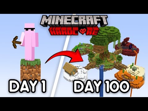 I Survived 100 Days on One Block in Minecraft Hardcore