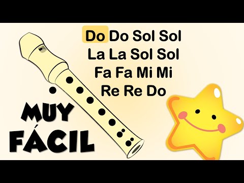 ⭐ Estrellita Donde Estás ⭐ simplificada, Tutorial con animación para flauta dulce, canción fácil