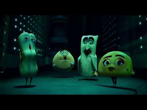 Trailer frame — Frank dodging death in the kitchen as orchestral stabs turn panic into farce