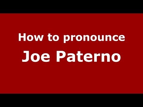 How to pronounce Joe Paterno (Italian/Italy) - PronounceNames.com