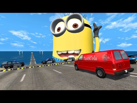 Spike Strip High Speed Epic Crashes - BeamNG.Drive(Giant Minion)