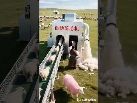 Automatic wool shearing machine Sheep breeder boo absurd video Share interesting videos The beauti