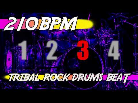 ✅ 210 BPM Backing Track 🥁 Ten minutes of tribal rock drums beat