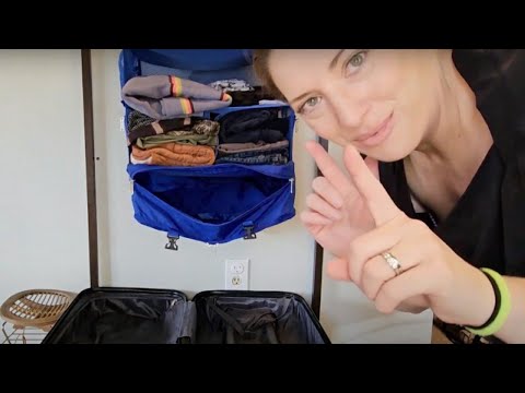 GRANNY SAYS Hanging Packing Cubes for Travel, Large Portable Hanging Suitcase Organizer, Foldable Compression Luggage Organizer Bags for Clothes, Carry on Closet Suitcase, XL-Black Travel Shelves video review thumbnail