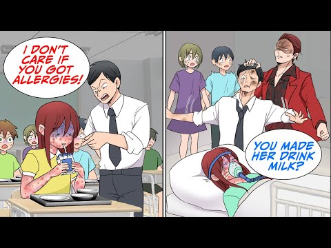 I was allergic to milk, but my teacher forced me to drink it&hellip; But then&hellip; [Manga Dub]