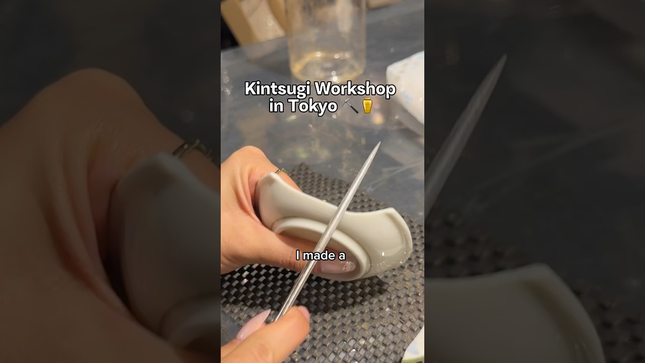 Taking a Kintsugi workshop in Japan (mending broken pottery with gold)