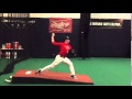 Nic McCay pitching at the PG Pitcher Catcher Indoor Showcase 