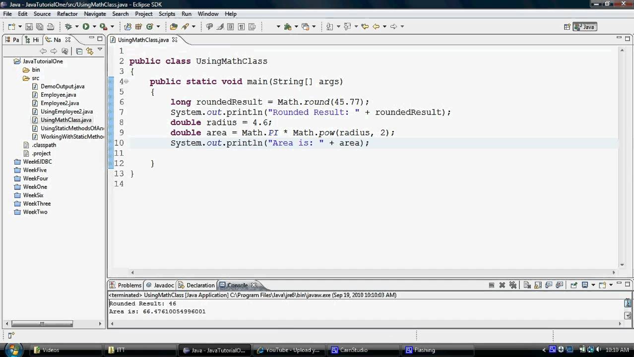Java Tutorial:  Java Built-In Static Methods Math Class | Java Math class