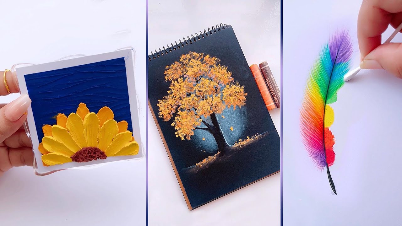 17 Oil pastel art hacks || Amazing Painting Ideas | Beautiful Painting Techniques | Satisfying Art