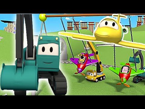 Der Bau Trupp: Der Kipplaster, der Kran und der Bagger bauen die Pendelungen babys in Car City